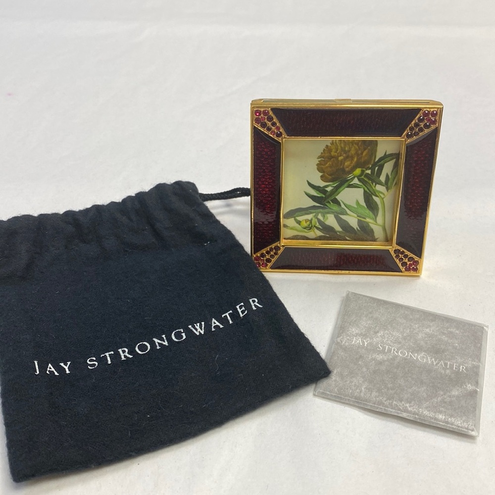 Jay Strongwater Red Enamel Swarovski Square Frame - Picture 9 of 9